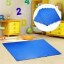 Homcom tapis puzzle pour enfants et bébés - bleu - mousse gomme eva - 2,88m2