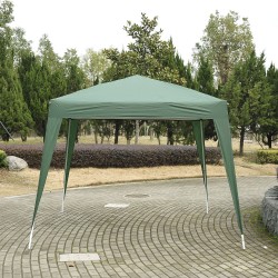 Tenda dobrável e impermeável de jardim ou terraço - cor verde - aço - 3x3 m