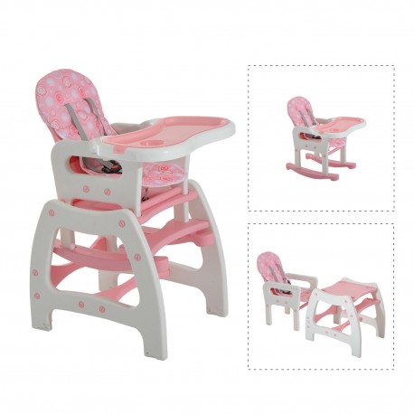 Chaise pantalon balancín 3 en 1 pour bébé convertible rose