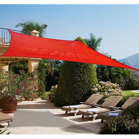 Toldo Vela 6x4m Cuadrado Color Rojo Sombrilla Paraso...