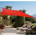 Vela toldo 6x4m quadrado vermelho parasomber cor.