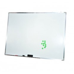 White magnetic board with 10 magnets, 1 draft and.