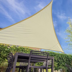 Bougie auvent 6x6x6m triangle crème parasol couleur pa.