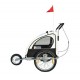 Black and white bike trailer oxford steel.