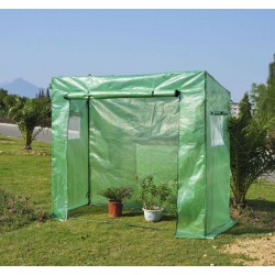 Homemade garden greenhouse for p cultivation.