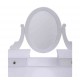 Robe blanche mdf avec tabouret, miroir et tiroirs 8...