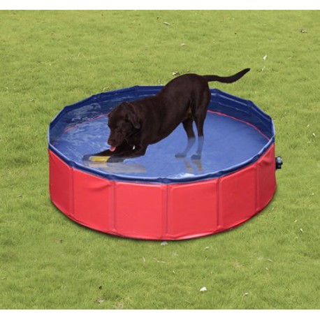 Pool für Falthunde rot und dunkelblau pvc.