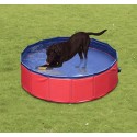 Pool for folding dogs red and dark blue pvc.