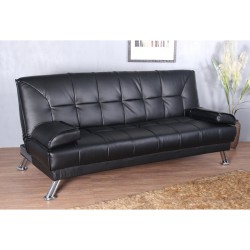 Sofa bed chair 188x105x85cm foldable 2 in 1 leather ...