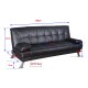 Sofa bed chair 188x105x85cm foldable 2 in 1 leather ...