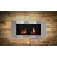 Modern bioethanol fireplace for wall - silver color - stainless steel - 110x54x14'5cm