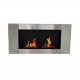 Chimenea Bioetanol Moderna para Pared - Color Plateado - Acero Inoxidable - 110x54x14'5cm