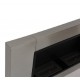 Moderno camino bioetanolo per parete - colore argento - acciaio inox - 110x54x14'5cm