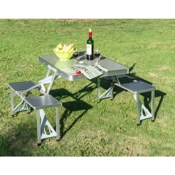 Mesa de Picnic Plegable con 4 asientos y agujero par...