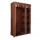 Homcom portable wardrobe brown metal cloth 110x45x175cm