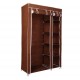 Porte-robe portative marron tissu en métal 110x45x175cm