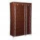 Porte-robe portative marron tissu en métal 110x45x175cm