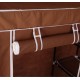 Porte-robe portative marron tissu en métal 110x45x175cm
