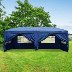 Pergola garden tent with windows and curtains - a.