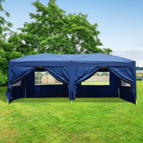 Carpa Pérgola de Jardín con Ventanas y Cortinas - A...