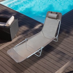 Reclining and folding sunbed for garden beach or p.
