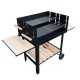 Barbecue with 2 wheels and 3 shelves - black - m.