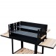 Barbecue with 2 wheels and 3 shelves - black - m.