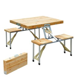 Folding table pine wood for camping or beach 4 ...