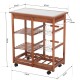 Carrito Cocina Servicio Auxiliar Madera Metal Cromado Ruedas Cajon Botellero