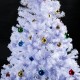 HomCom Arbol de Navidad Blanca Φ85x150cm con Adornos