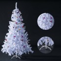 HomCom Arbol de Navidad Blanca Φ105x150cm Arbol Artificial con Adornos