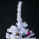 Homcom albero di Natale bianco ≈105x150cm albero artificiale con ornamenti