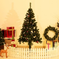 Homcom grün Weihnachtsbaum mit Ornamenten я75x150cm Kunstbaum Dekoration