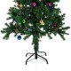 HomCom Arbol de Navidad Verde con Adornos Φ75x150cm Arbol Artificial Decoracion