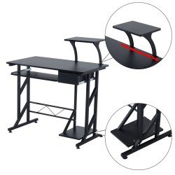 Computer table black wood mdf, iron 90x50x95...