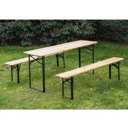 Furniture set for picnic black wood natura.