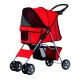 Passeggino animali domestici pieghevole rosso 75x45x97cm...