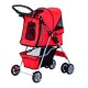 Passeggino animali domestici pieghevole rosso 75x45x97cm...