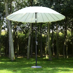 Parasol 2.5x2.45m brown and white steel tube.