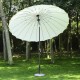 Parasol 2.5x2.45m tubo in acciaio marrone e bianco.