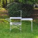 Table de camping portable et pliante - couleur argent.