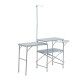 Portable and folding camping table - silver color.