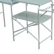 Portable and folding camping table - silver color.