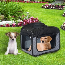 Transportin haustiere grau und schwarz oxford 50x33x30cm...