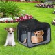 Trasporto animali grigio e nero oxford 63x45x45cm...