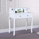 Makeup dresser white wood 88x40x101cm...