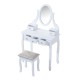 Makeup toucher with stool - white color -...