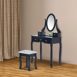 Black wood stool makeup 88x...