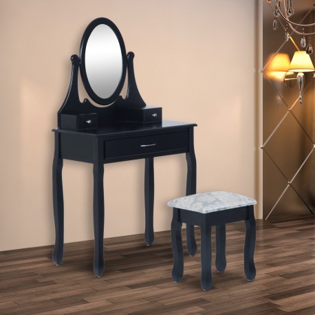 Espelho com espelho de madeira preta 88x40x140cm...