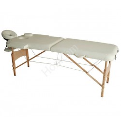 Massage table - cream color - pu and wood - 182x...